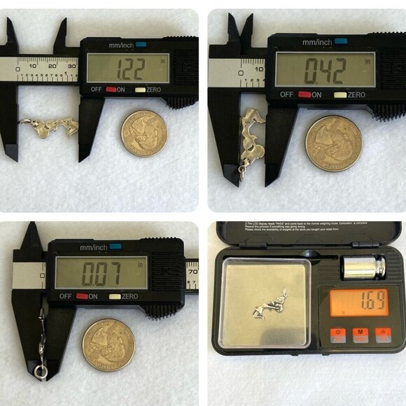 Sterling Silver 925 1.33" Jumping Cheerleader Cheer Cheerleading Pendant Charm - Picture 9 of 15